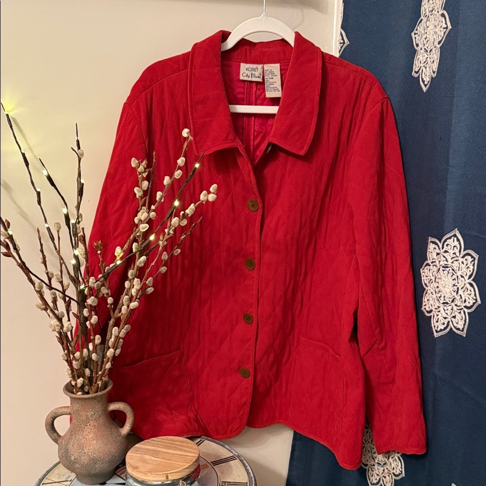 Coldwater Creek Vibrant Red Quilted Jacket